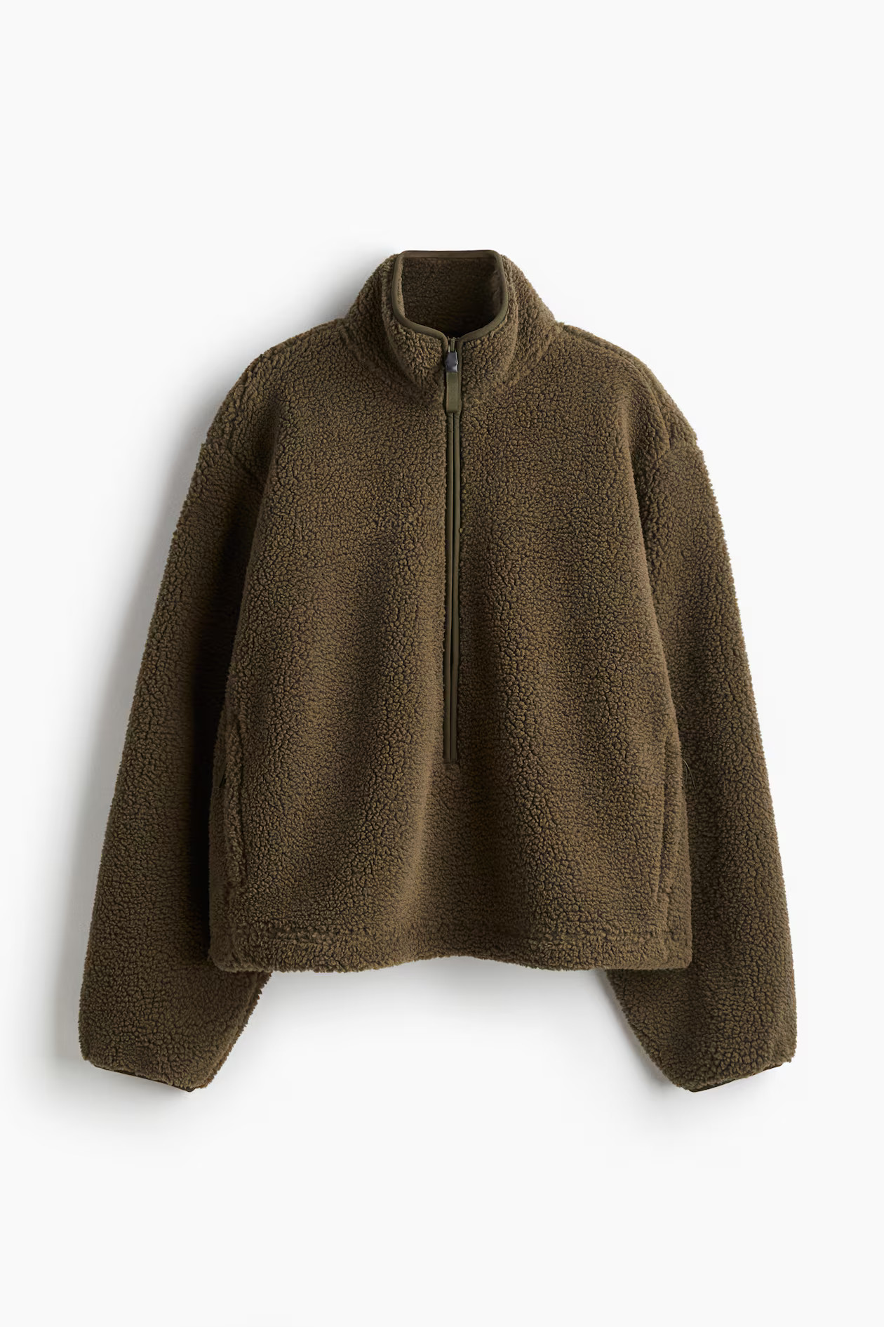 Teddy sports top - Mosgroen - DAMES | H&M NL | H&M (DE, AT, CH, NL, FI)