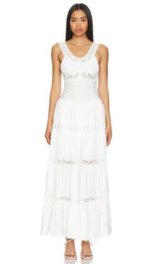Frankies Bikinis Dakota Rayon Maxi Dress in White from Revolve.com | Revolve Clothing (Global)