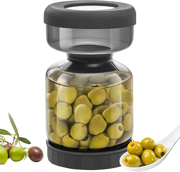 WhiteRhino Pickle Jar with Strainer Flip,34oz Pickle Container Pickle and Olive Hourglass Jar,Glass Flip Pickle Jar Juice Separator Jar with Airtight Lid for Jalapeno Gherkin | Amazon (US)
