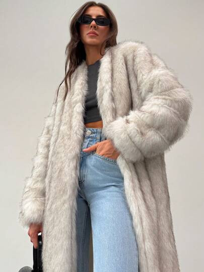 Aloruh Women Long Fluffy Coat Warm Outerwear, Autumn/Winter SKU: sz2408209844984674









(42 ... | SHEIN