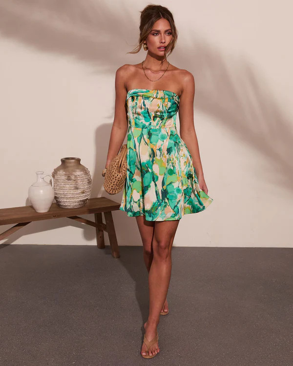 Tiki Breeze Abstract Print Mini Dress | VICI