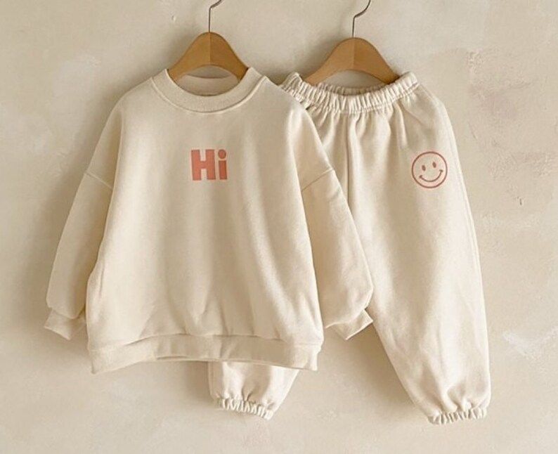 Hi Toddler Sweatshirt and Sweatpants Set  CREAM / Super Soft | Etsy | Etsy (US)