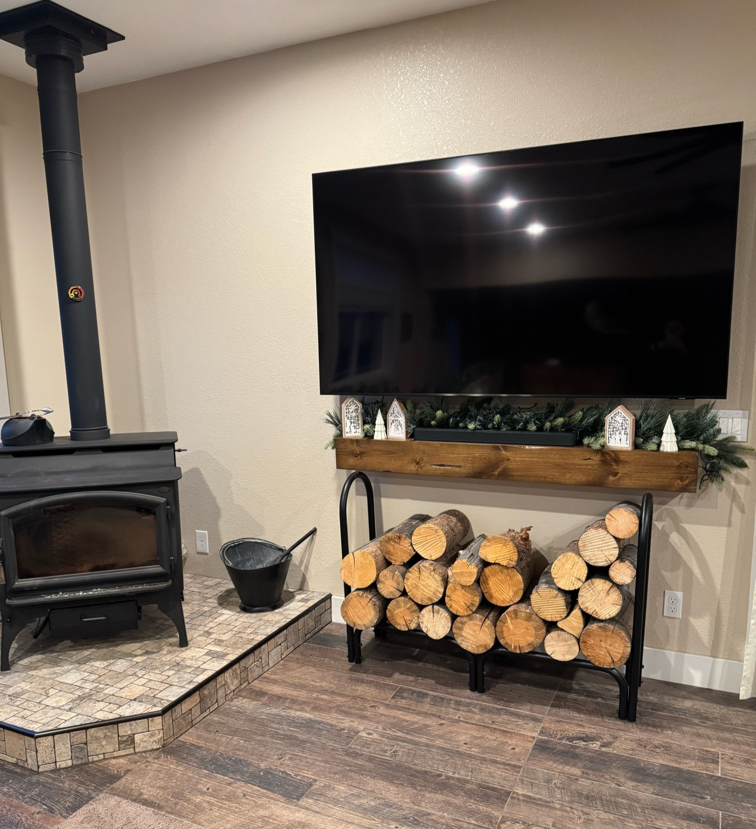 Wood rack for firewood 🪵 

#LTKfamily #LTKSeasonal #LTKhome