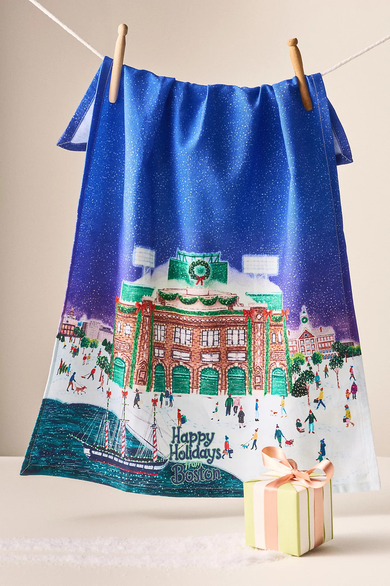 Holiday in the City Dish Towel | Anthropologie (US)