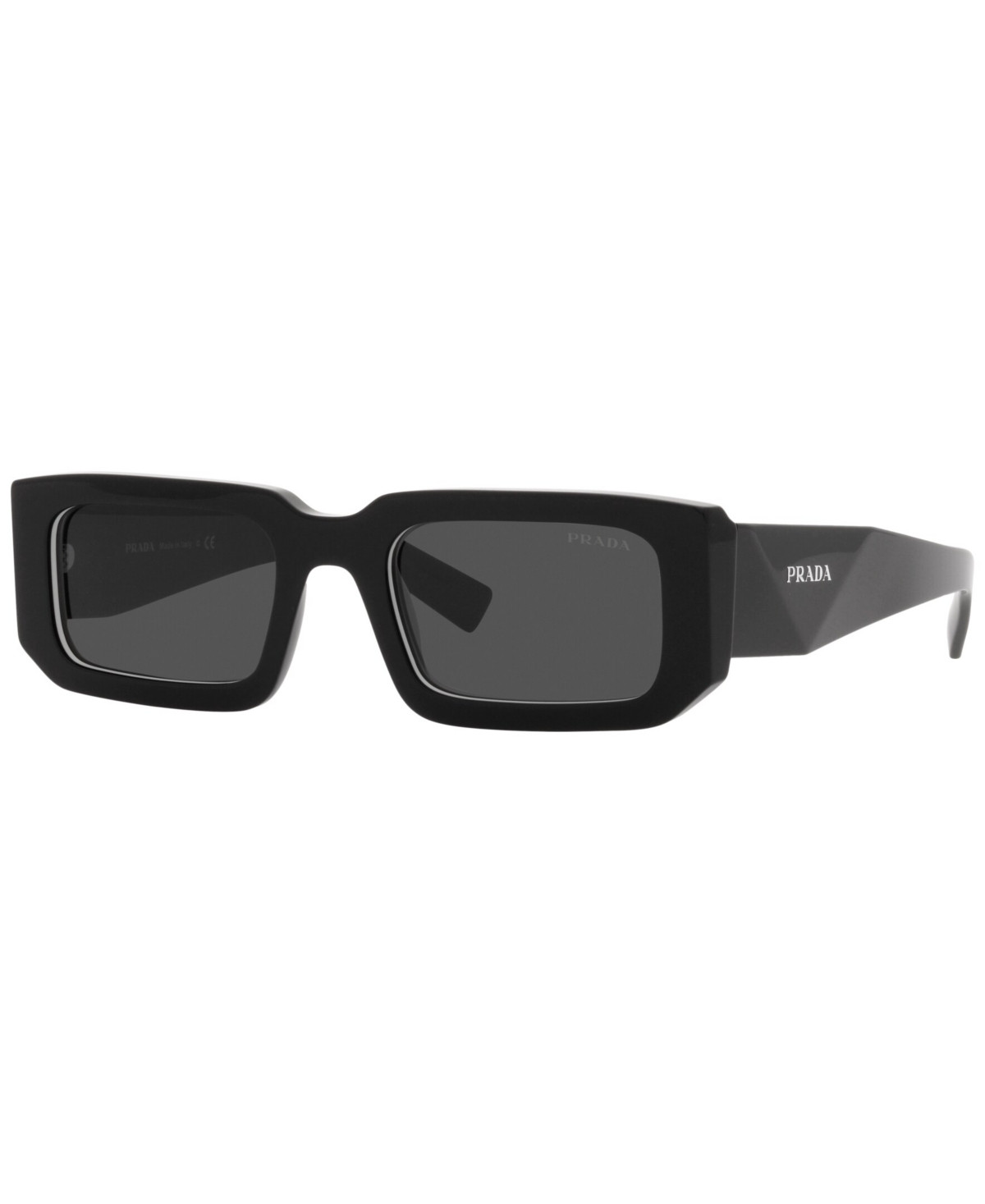 Prada Symbole Rectangular Unisex Sunglasses, Pr 6YS - Black, White | Macy's