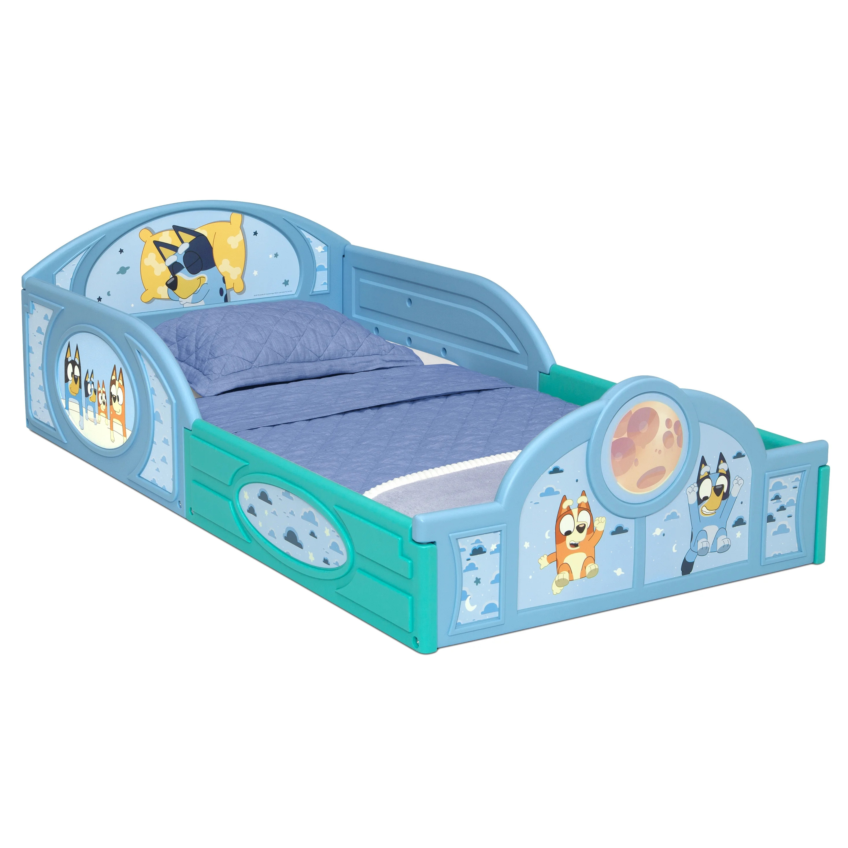 Bluey Sleep and Play Toddler Bed with Built-In Guardrails by Delta Children | Walmart (US)
