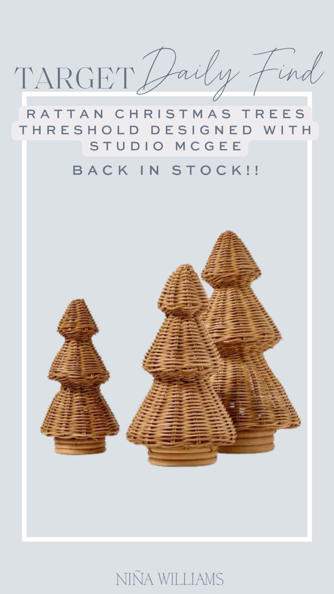 Target rattan Christmas trees back in stock!  Holiday home decor 

#LTKHome #LTKFindsUnder50 #LTKHoliday