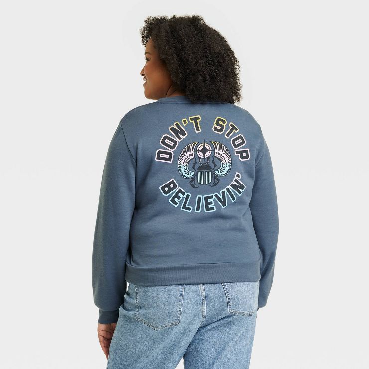 Women's Journey Don't Stop Believin' Graphic Sweatshirt - Navy Blue | Target