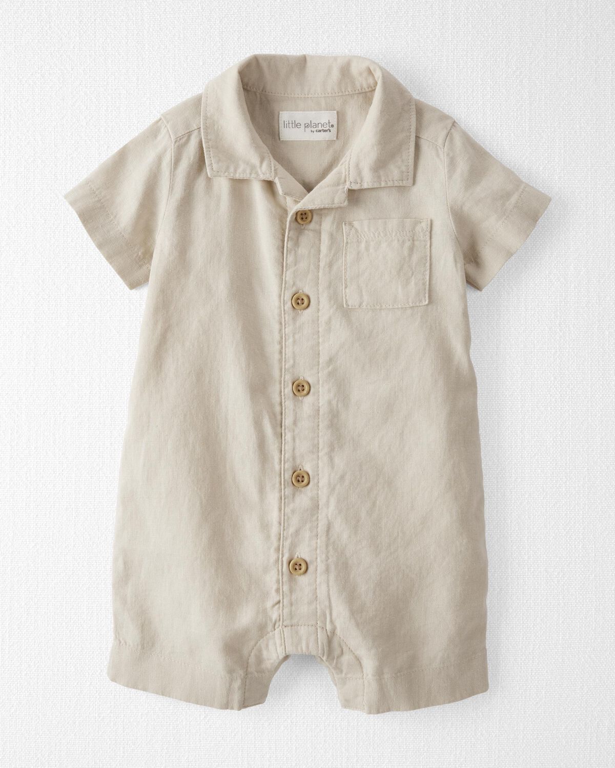 Baby Button-Front Romper Made with LENZING™ ECOVERO™ and Linen | Carter's