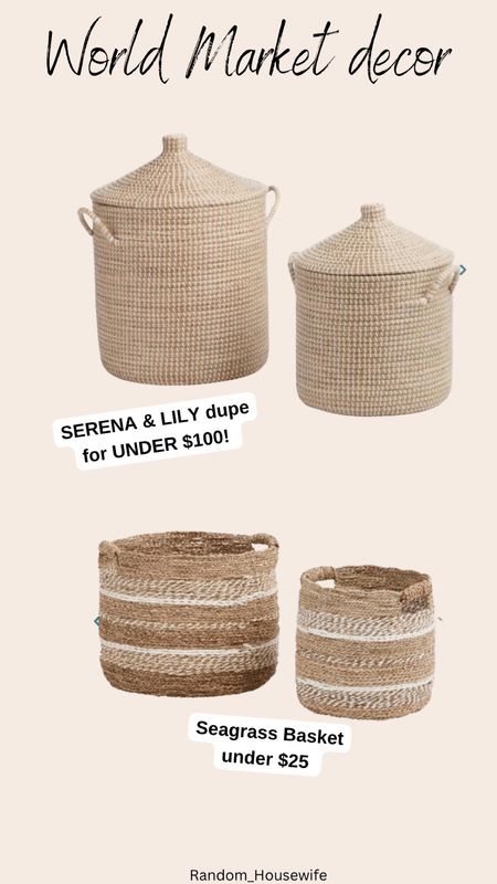 Starting refresh the house after the holidays and stumbled upon these beautiful baskets, one could even pass as a Serena & Lily piece!!


World Market // Baskets // Dupe

#LTKSeasonal #LTKhome