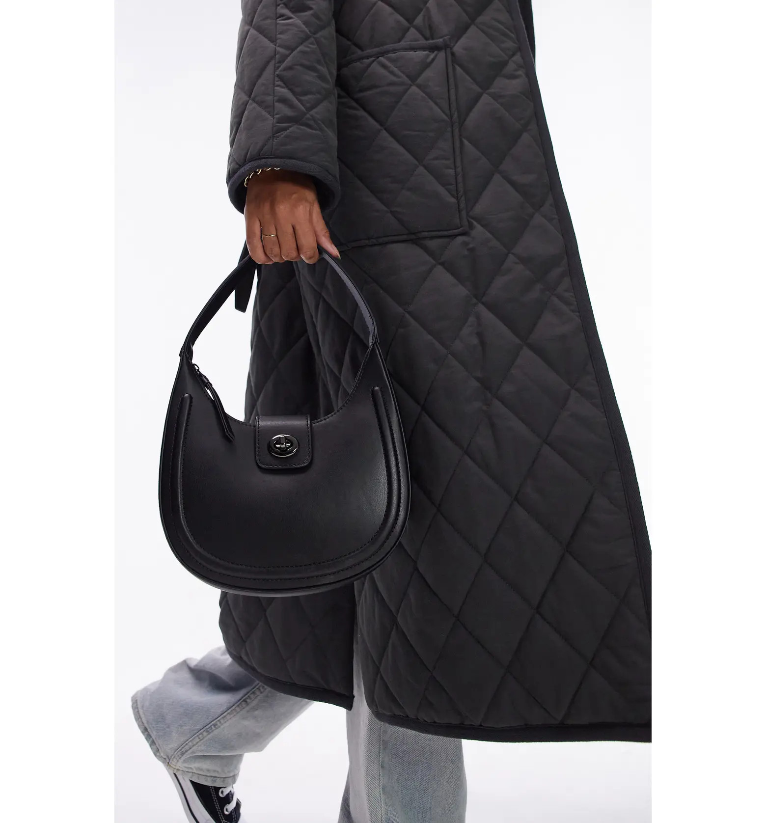 Topshop Twist Lock Faux Leather Shoulder Bag | Nordstrom | Nordstrom