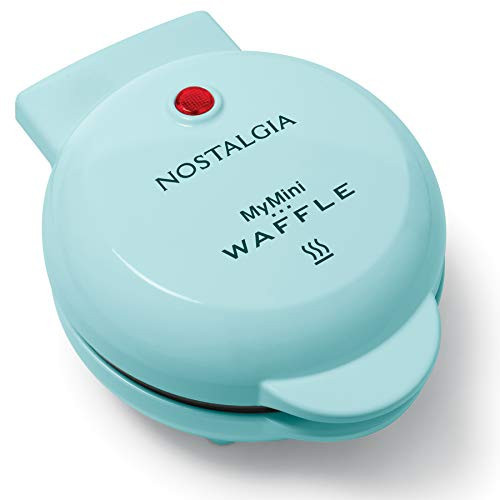 Nostalgia MyMini Personal Electric Waffle Maker, 5-Inch Cooking Surface, Waffle Iron for Hash Browns, French Toast, Grilled Cheese, Quesadilla, Brownies, Cookies, Aqua | Amazon (US)