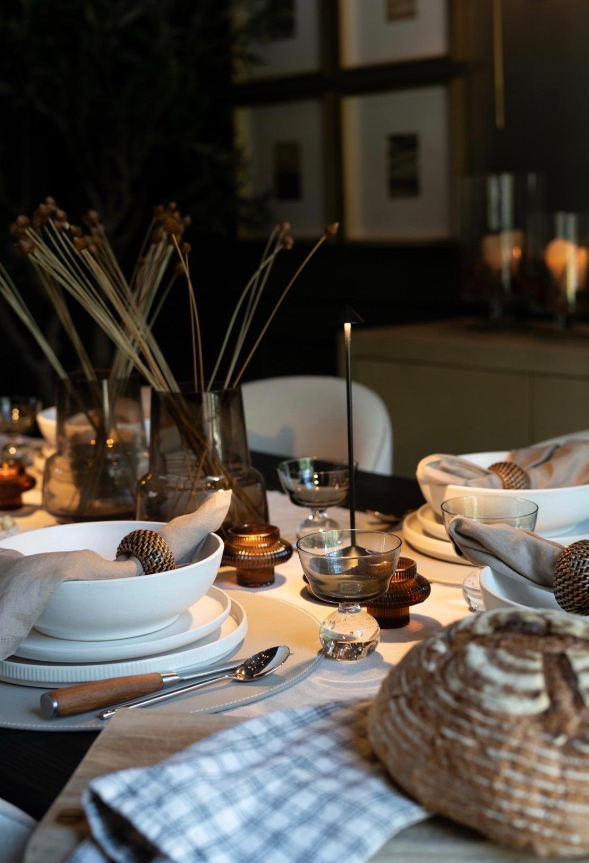 I just set the table and I’m obsessed with how cozy and elegant it feels! The warm candlelight, earthy tones, and natural textures make it the perfect setting for an intimate dinner. From the rustic bread to the woven napkin rings, every detail brings a touch of charm. I can’t wait to gather around this table with good food, laughter, and friends…it’s giving me all the fall hosting vibes!

#TKSeasonal #LTKHome

#LTKSeasonal #LTKHome #LTKstorytime
