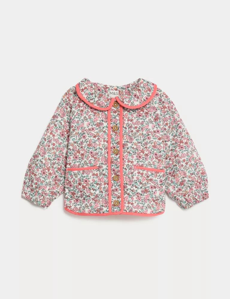 Pure Cotton Ditsy Floral Jacket (0-3 Yrs) | Marks & Spencer (UK)