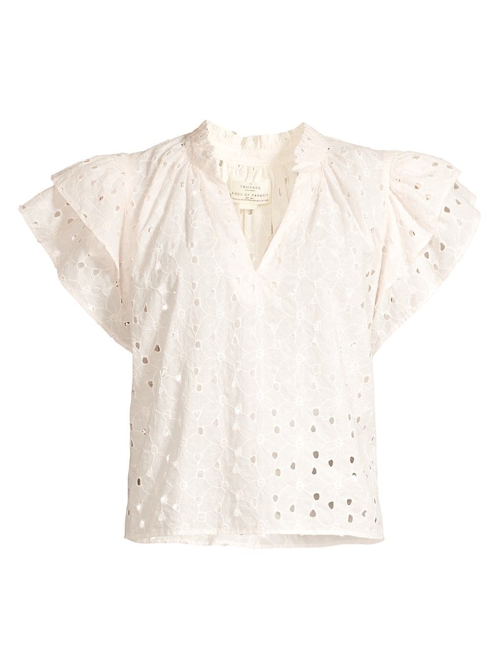 Clover Embroidered Cotton Blouse | Saks Fifth Avenue