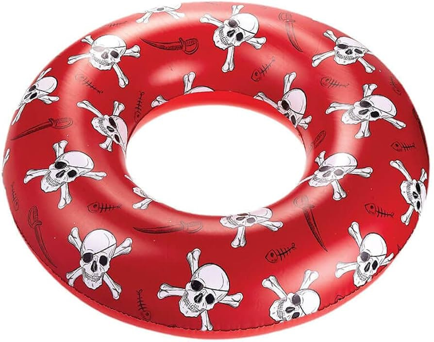Playtek 41 inch Giant Pool Float Ring, Large Round Pirate Swim Tube, Durable Floats for Swimming ... | Amazon (US)