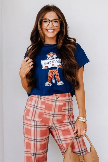 Mary Square Emily Navy Aubie Short Sleeve Tee | The Willow Tree