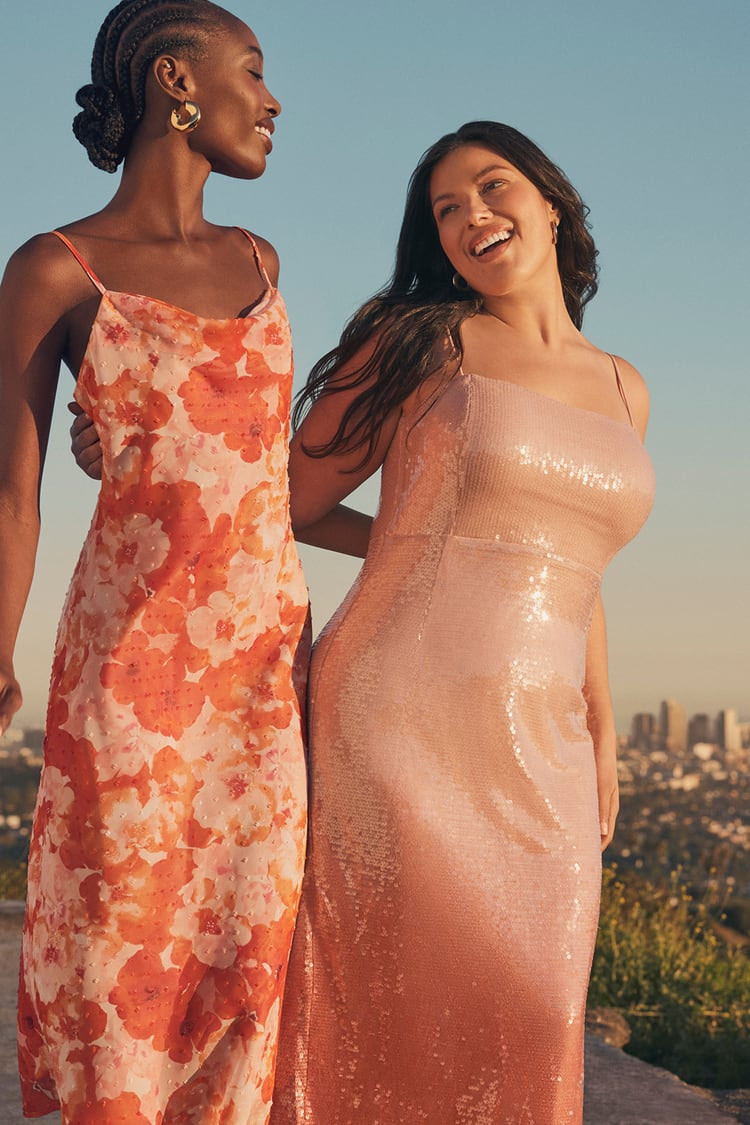 Fabulous Destiny Pink Floral Swiss Dot Cowl Neck Midi Dress | Lulus