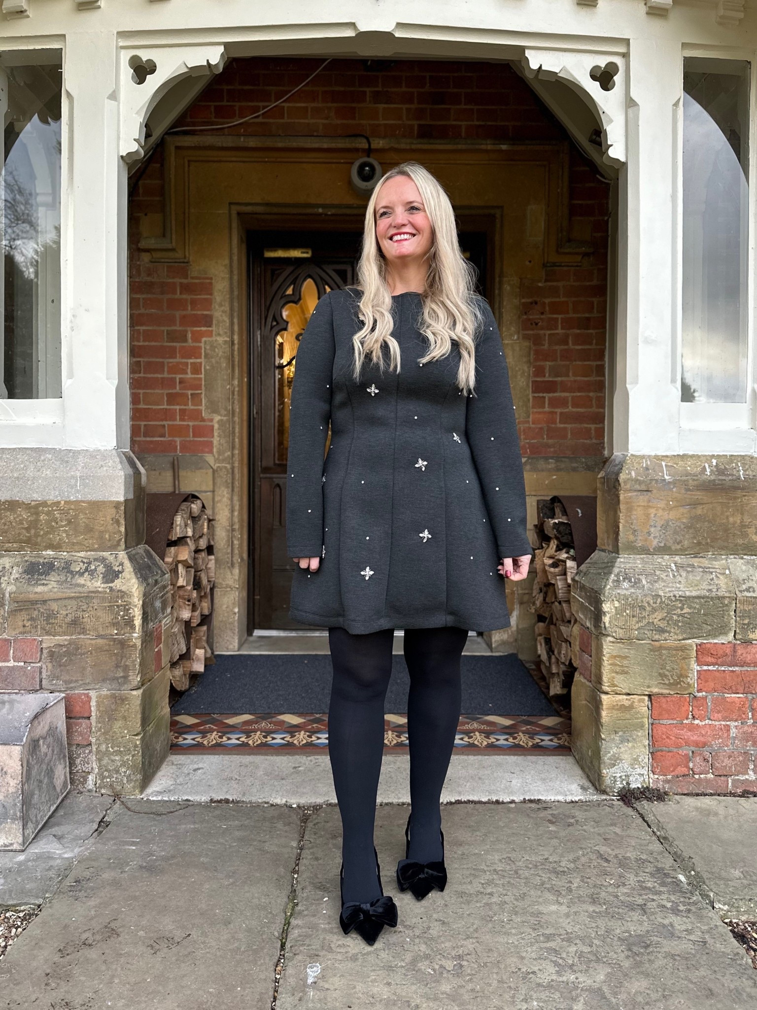 This @hm dress has to have been one of my best buys over the festive period - I wore it so much! 
I love the shape of it and the sparkles but most importantly, it’s stretchy and comfy so it was just perfect for those endless December days of overindulgence! 

#LTKuk #LTKsale #LTKmidsize