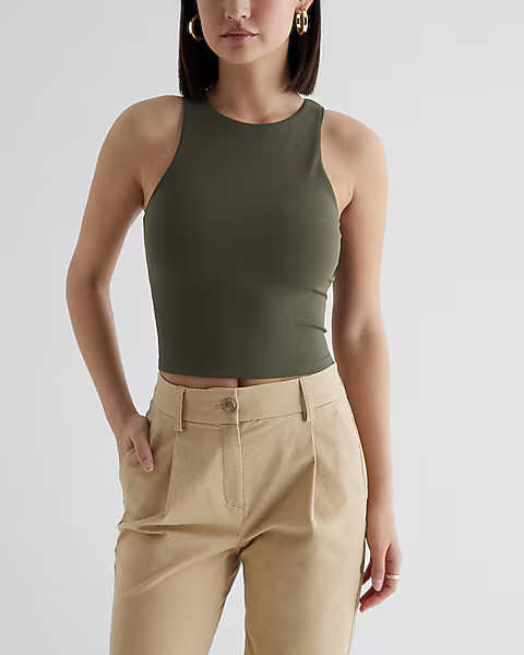 Body Contour High Compression High Neck Cropped Tank | Express