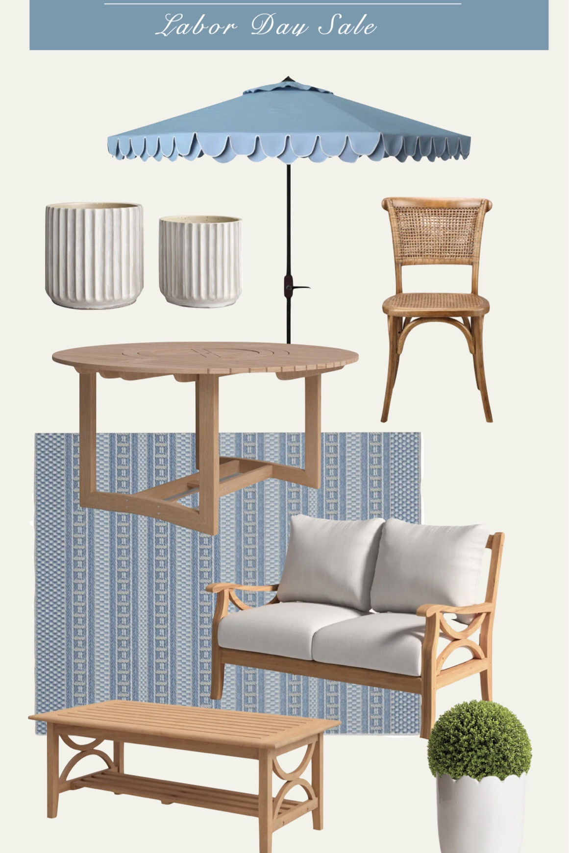 Get your outdoor living space ready for fall weather! Birch Lane’s Labor Day Sale includes a wide range of outdoor sofas, chairs, dining sets, rugs, and more. Maybe try adding a pop of color with this beautiful soft blue rug or umbrella, or try incorporating teak wood to bring warmth to your outdoor patio. 

60% off + FREE SHIPPING! 8/24-9/3

@birchlane #BirchLanePartner #MyBirchLane #labordaysale #outdoorliving

#LTKFallSale #LTKSaleAlert #LTKHome
