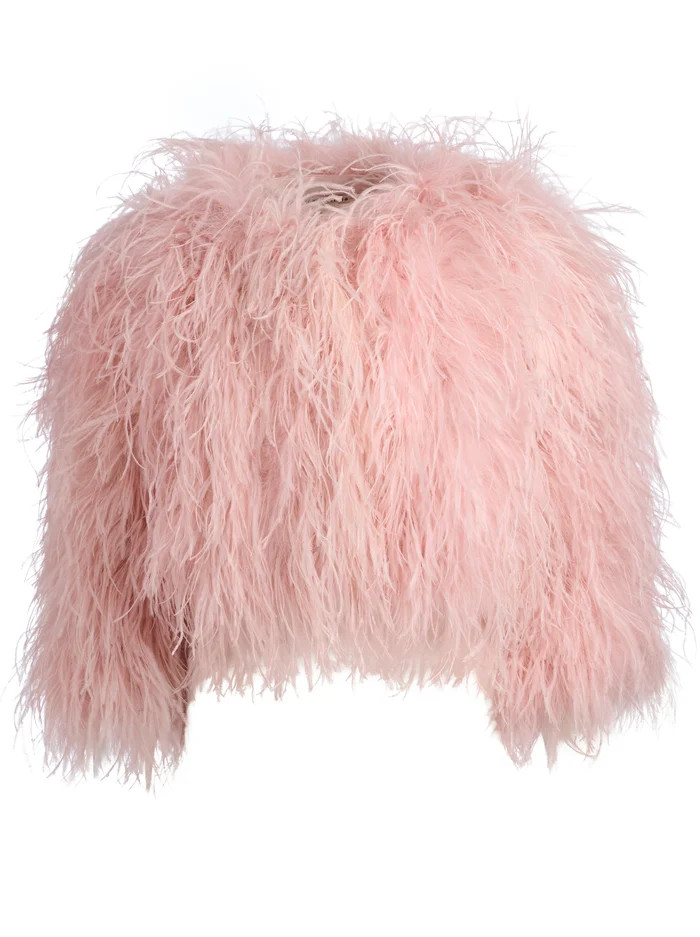 KIDMAN FEATHERED JACKET | Alice + Olivia