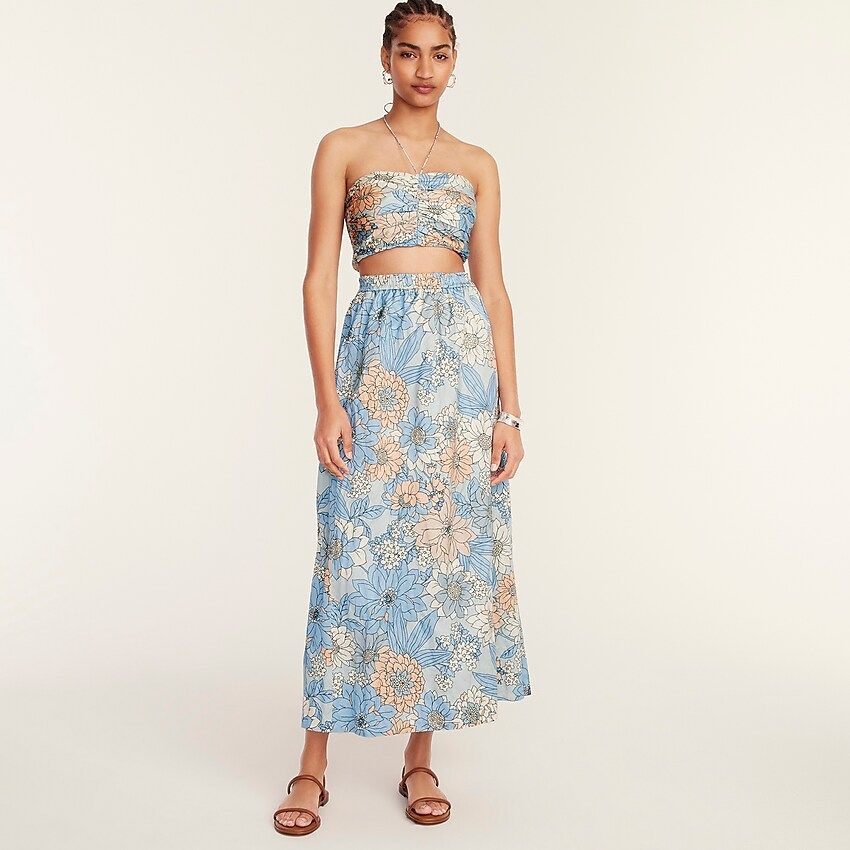 Collection textured satin skirt set in zinnia floral | J.Crew US