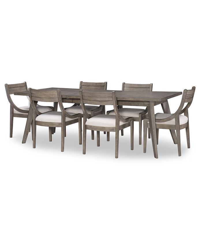 Furniture Greystone 7pc Dining Set (Rectangle Table & 6 Side Chairs) & Reviews - Furniture - Macy... | Macys (US)