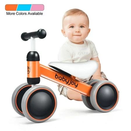 Babyjoy 4 Wheels Baby Balance Bike Children Walker No-Pedal Toddler Toys Rides PinkBlueOrange | Walmart (US)