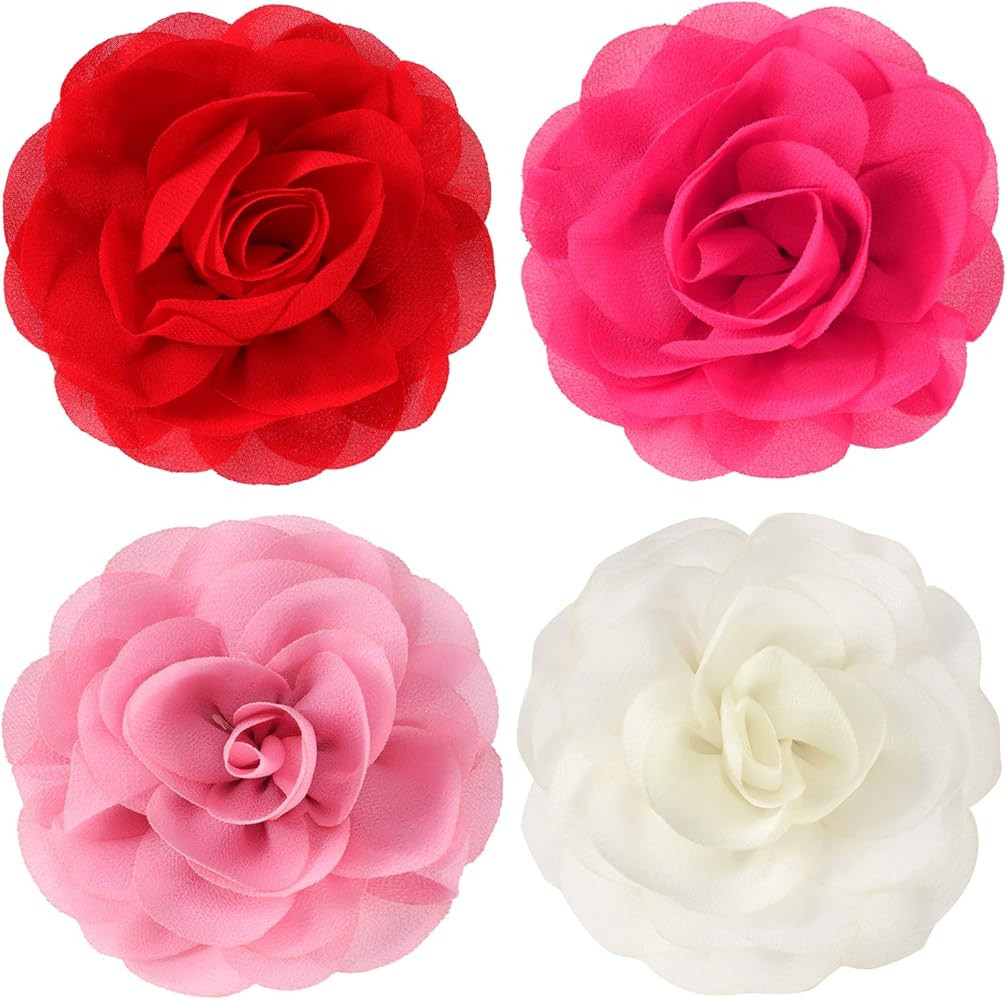 WILLBOND 4 Pieces Dog Flower Bow Collar Multicolored Pet Bow Collar Dog Charms Flower Set for Pup... | Amazon (US)