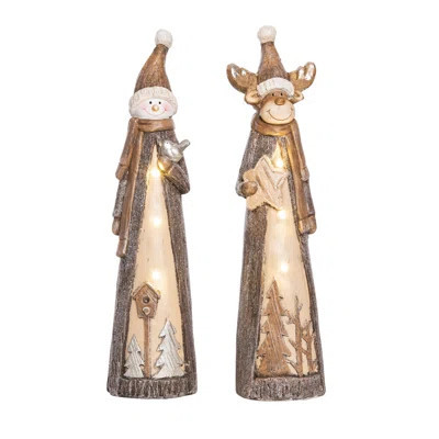2 Piece Christmas Light Up Snowman/Reindeer Decor Set | Wayfair North America