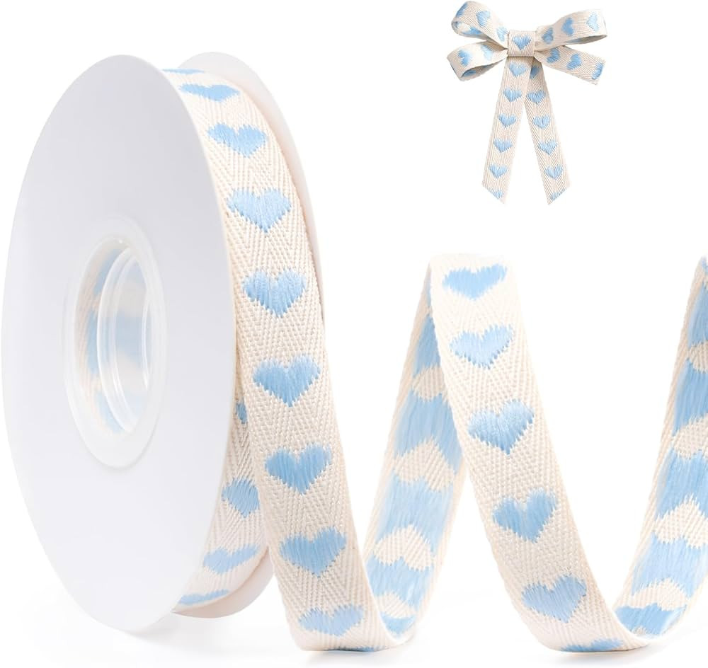 Valentine's Day Ribbon for Gift, Cake Wrapping, 5/8 Inch x 10 Yards Heart Gift Ribbon for Baby Sh... | Amazon (US)