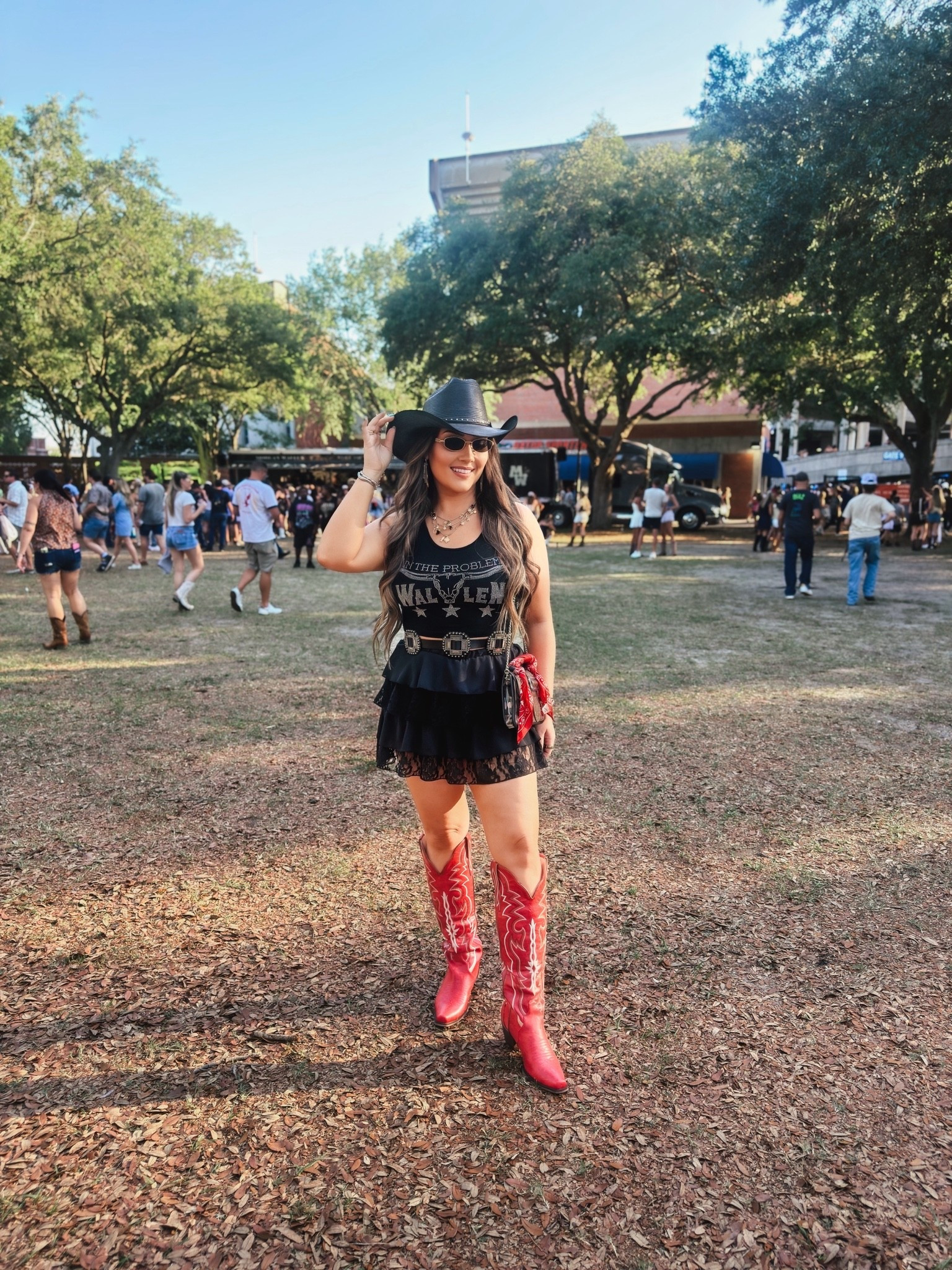 Country concert outfit secured 🤠 Boots, black layers, and all the western details. This one was too fun not to wear for Morgan Wallen.

#LTKootd #LTKTravel #LTKgrwm