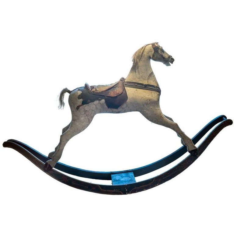 Painted Rocking Horse | 1stDibs