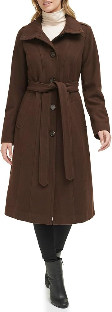 Kenneth Cole Women's Wool Coat, Full Length Chocolate, Large | Amazon (US)