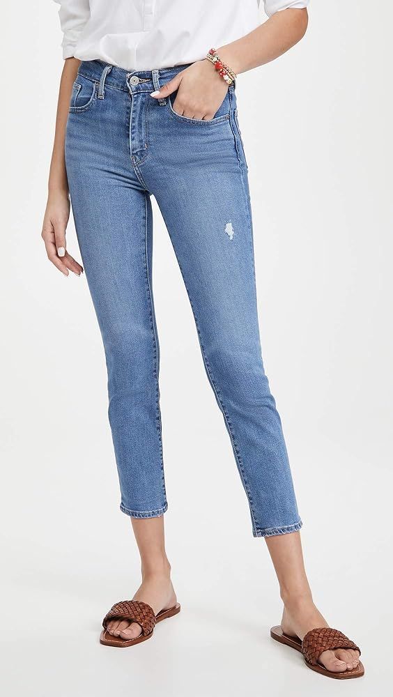 Levi's Women's Premium 724 High Rise Straight Crop Jeans | Amazon (US)