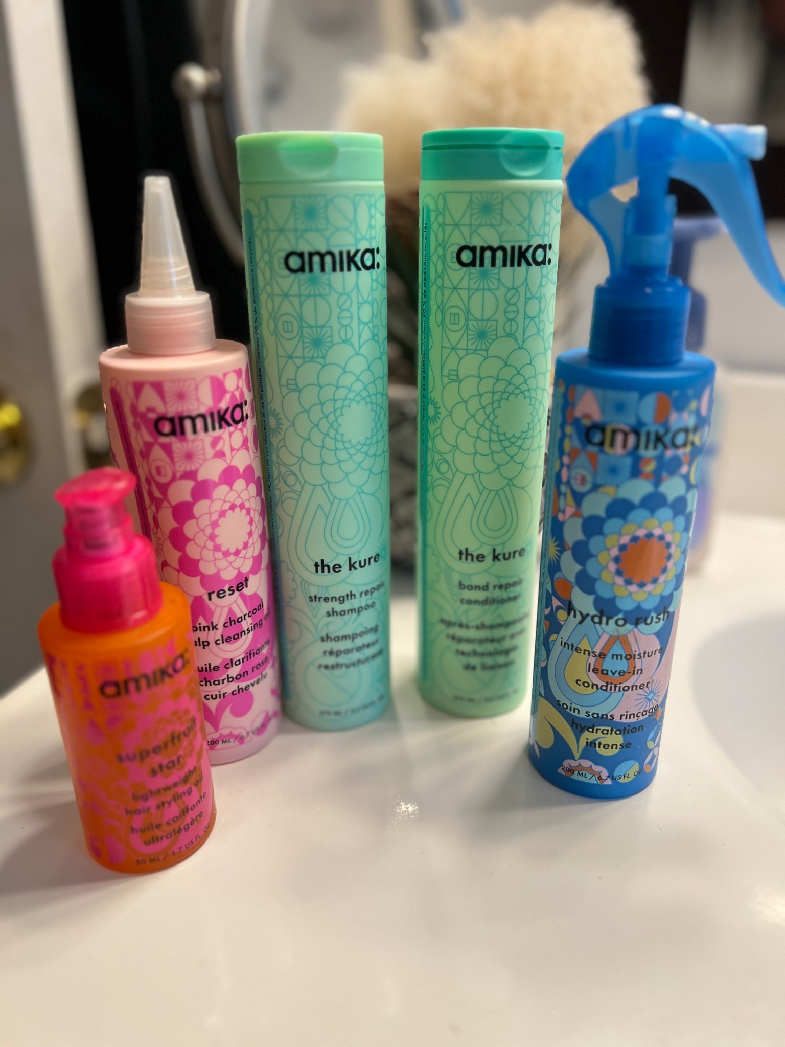 My hair care line up for my wash day. It’s hair day and I always make sure I have a clean scalp before getting a new hairstyle. 

I have been loving Amika, not only does my hair feel so refreshed after but it smells amazing. I also use it on my daughters hair 

#LTKStyleTip #LTKHome #LTKBeauty