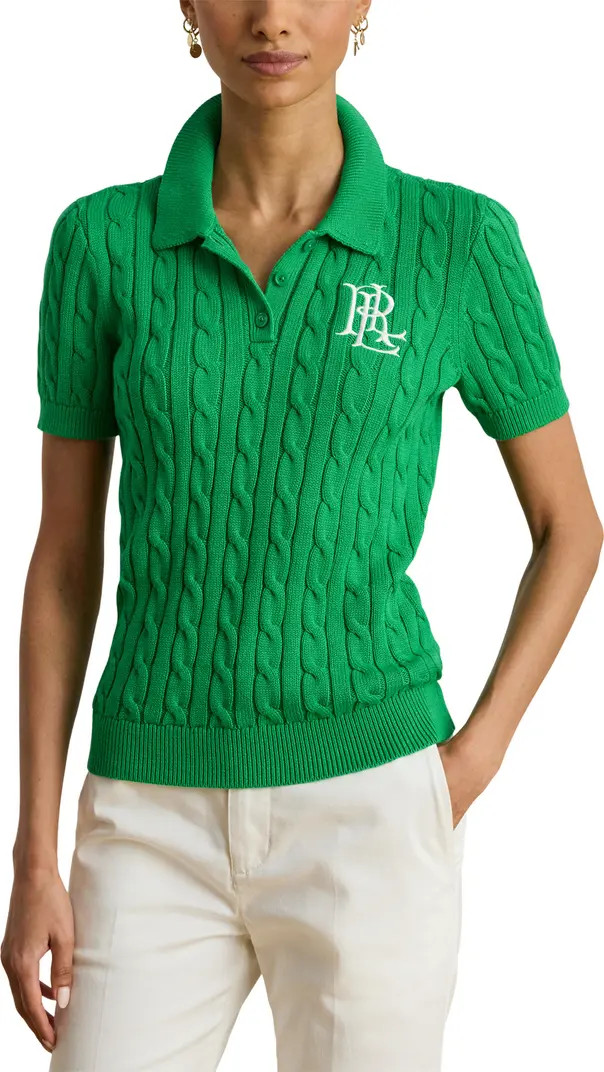 Natrissa Cable Knit Polo Sweater | Nordstrom