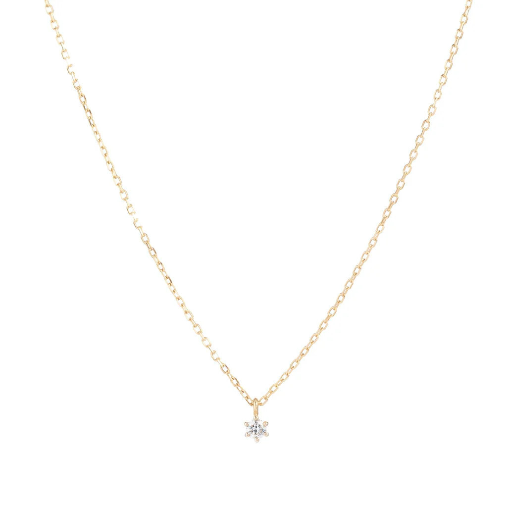 14k Gold Sweet Droplet Diamond Necklace | By Charlotte