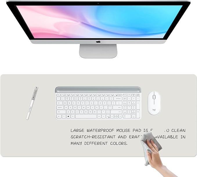 Dry Erase Desk Mat, Waterproof Desk Pad, Erasable Writing White Board for Making Plans, Non-Slip ... | Amazon (US)