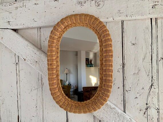 Wicker Mirror wicker tan vintage wicker decorative mirror | Etsy (US)