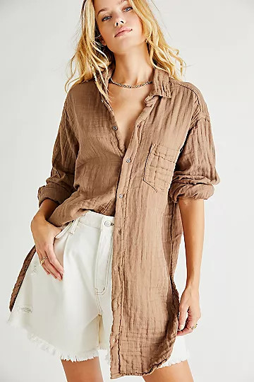 Double Cloth Buttondown Shirt | Free People (Global - UK&FR Excluded)