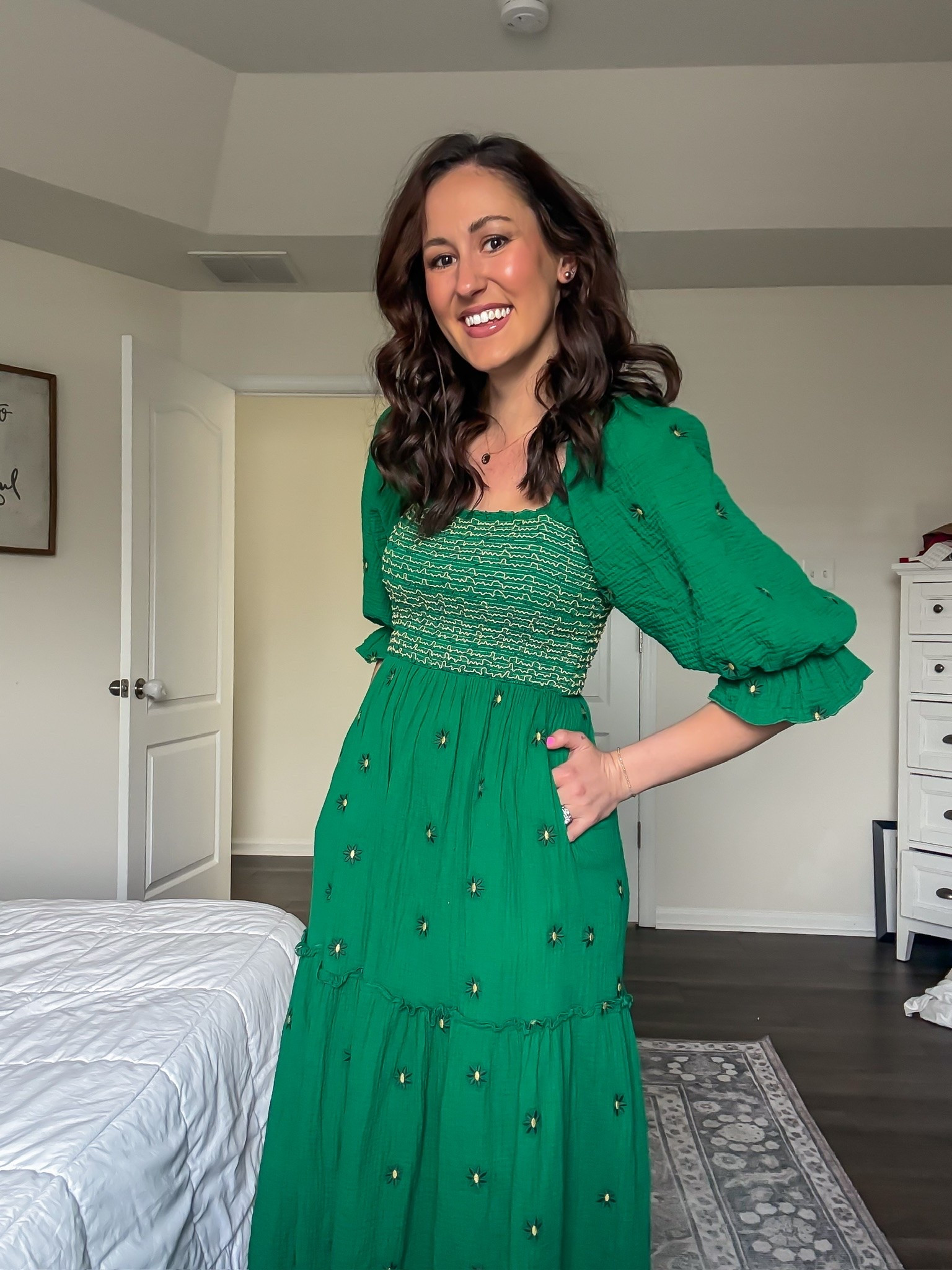 Comfy green floral dress from Amazon - perfect teacher outfit for back to school!

#LTKootd