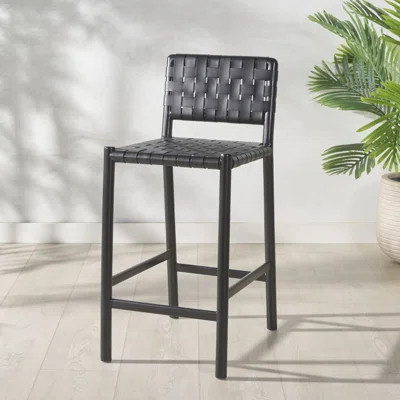 Jeremiah Woven Leather Counter Stool | Wayfair North America