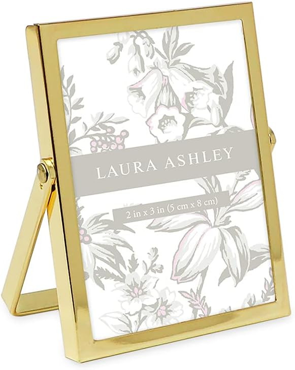 Laura Ashley 2x3 Gold Flat Metal Picture Frame (Vertical) with Pull-Out Easel Stand, Made for Tab... | Amazon (US)