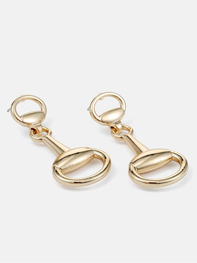 Scenario Horsebit Drop Earrings, Gold-Tone | Walmart (US)