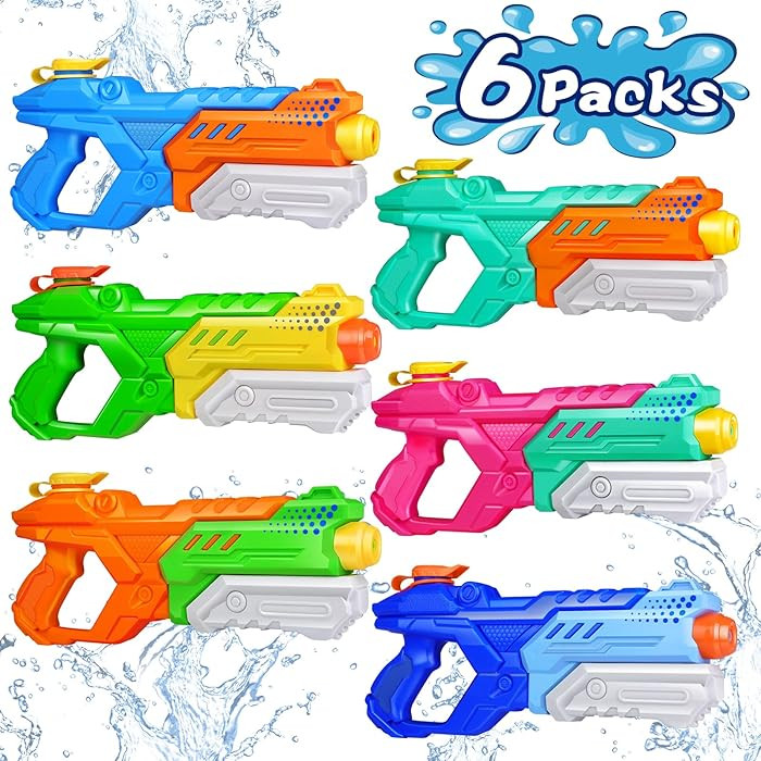 Quanquer 600cc Water Guns for Kids & Adults - 6 Pack Super Squirt Blasters Soaker with Long Range... | Amazon (US)