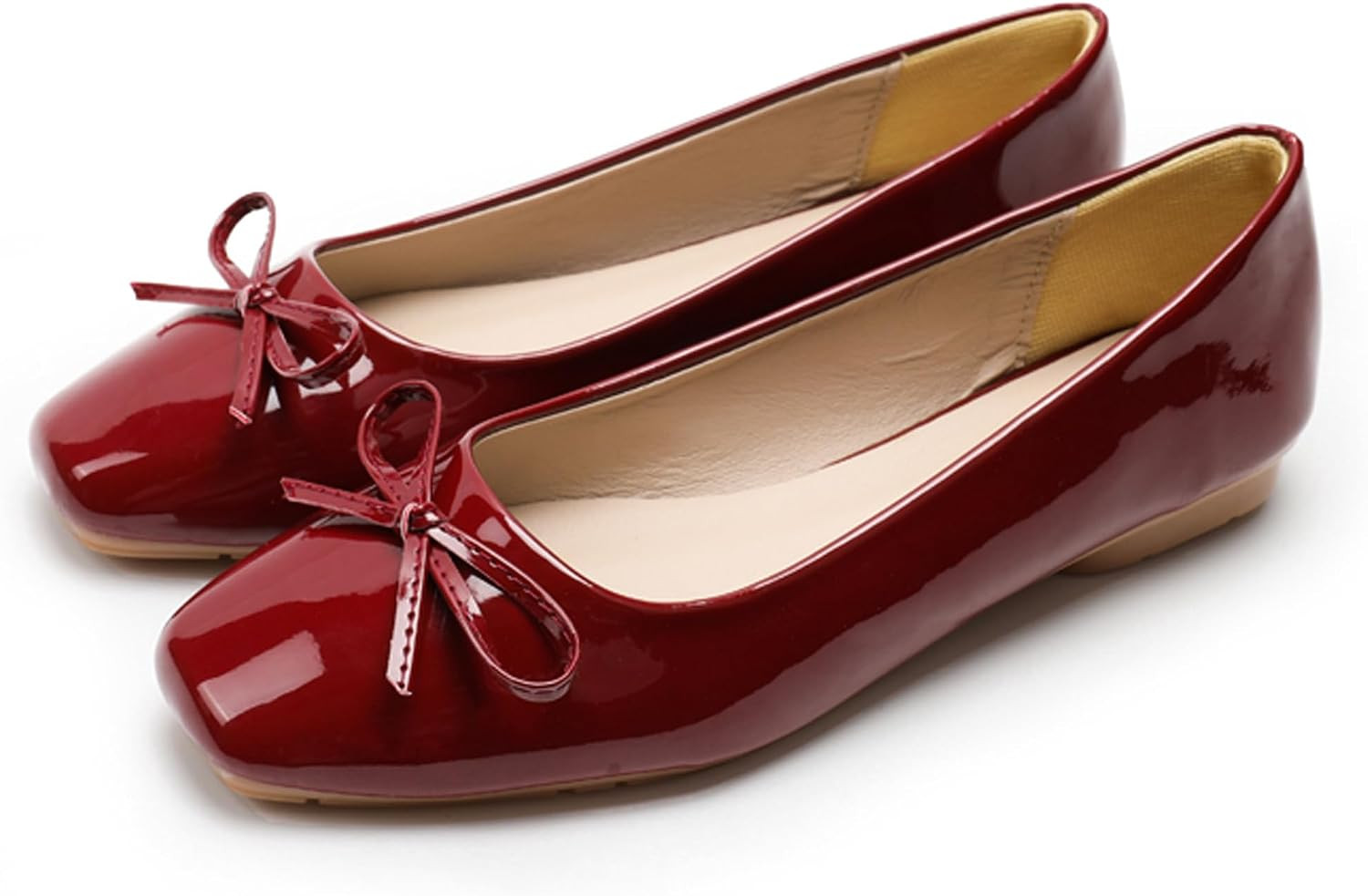 Dear Time Women's Casual Foldable Ballet Flats Square Toe Ballerina Flats Shoes Comfortable | Amazon (US)