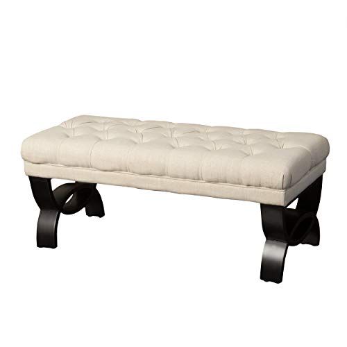 Christopher Knight Home Scarlett Tufted Fabric Ottoman / Bench, Light Beige | Amazon (US)