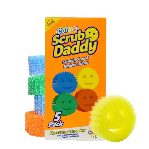 Scrub Daddy Scratch-Free Multipurpose Kitchen Sponges - Bulk Dish Sponges for Kitchen, Bathroom, Household Cleaning & More - Made with BPA-Free Polymer Foam (5 Count) | Amazon (US)